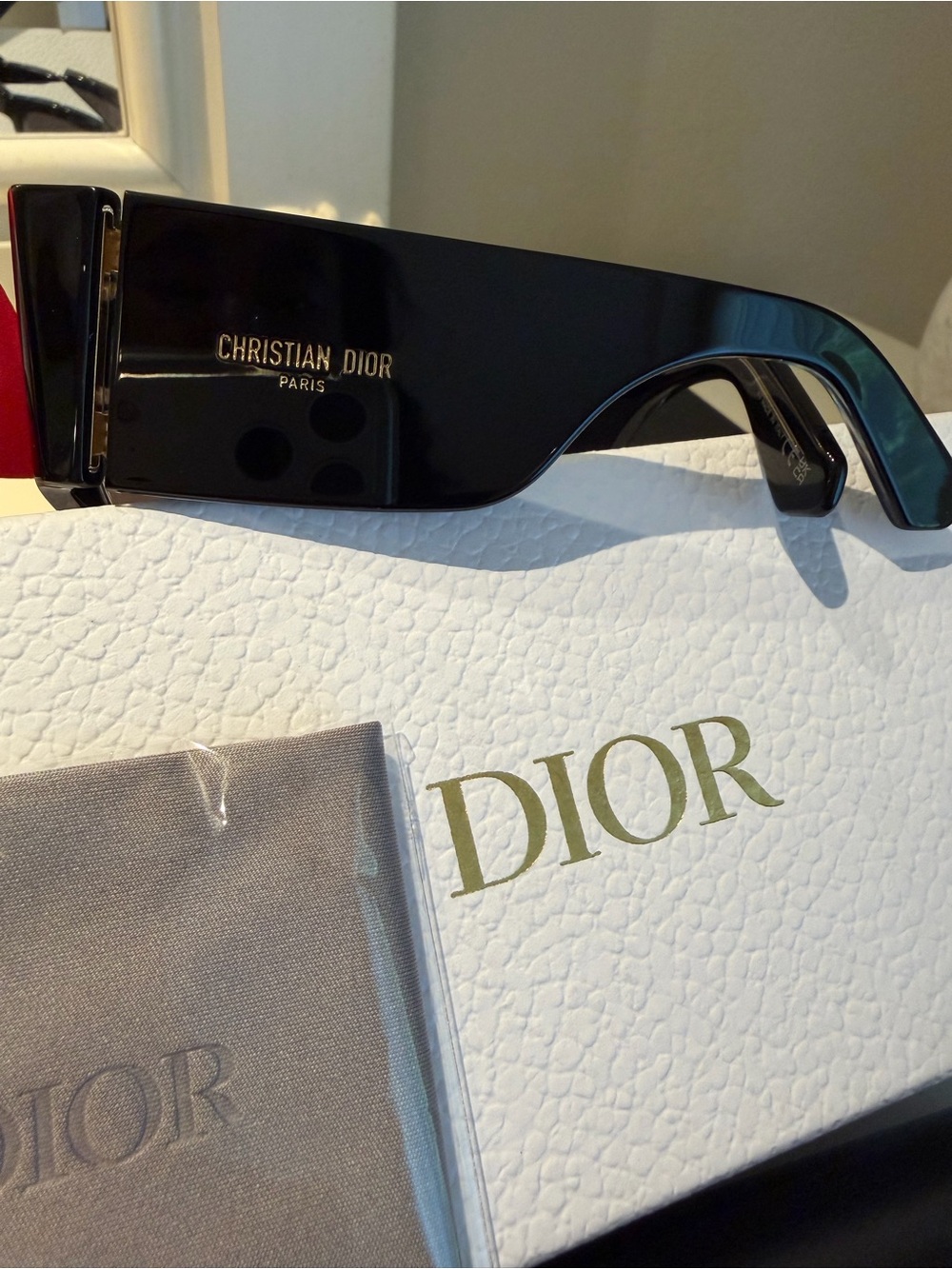 ❗️BNWB❗️Dior Black Oversized Oval Square Acetate Sunglasses with Gold Logo